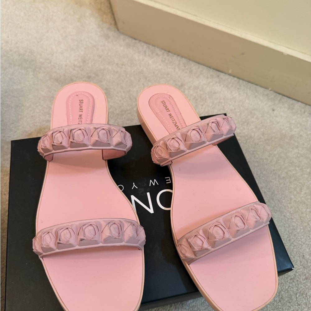 Stuart Weitzman Pink Embellished Sandals
